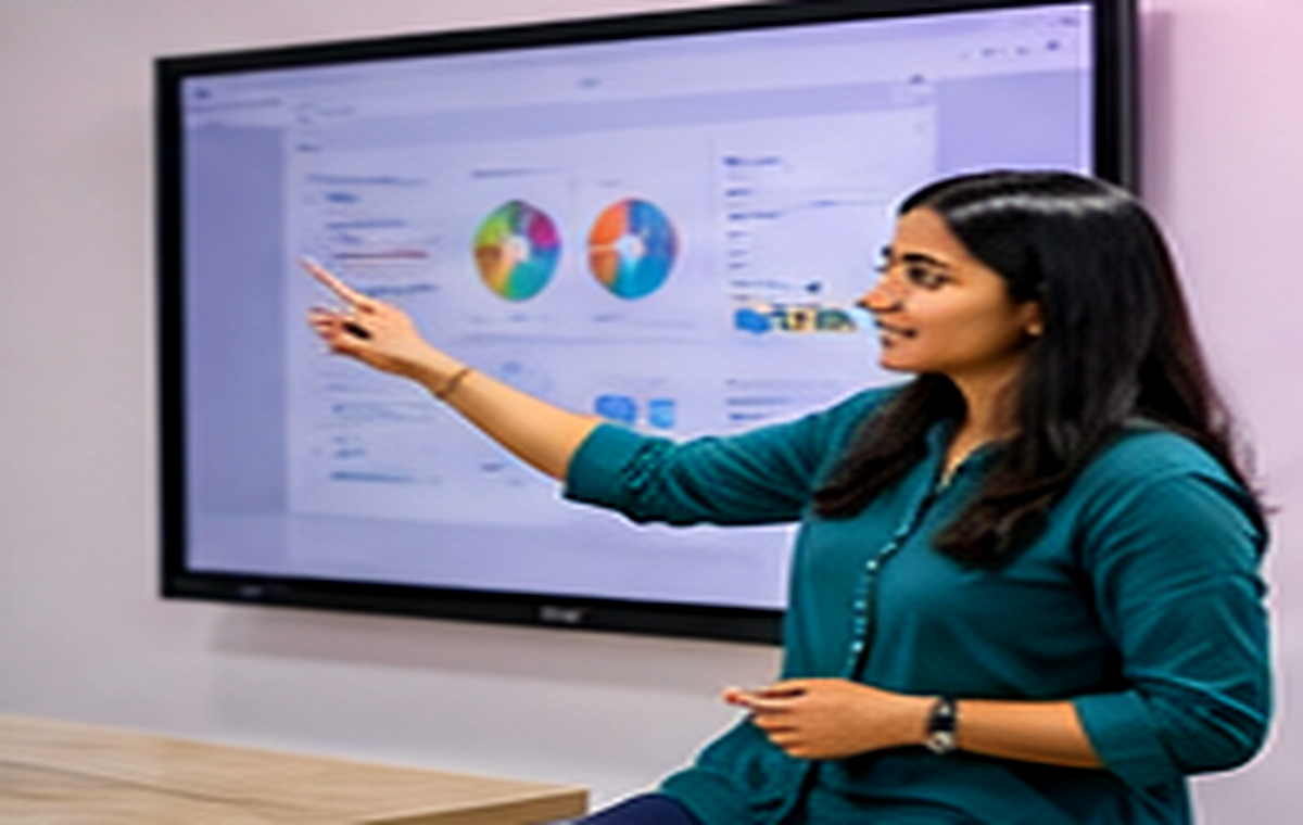 Student success presentation in a professional training environment
